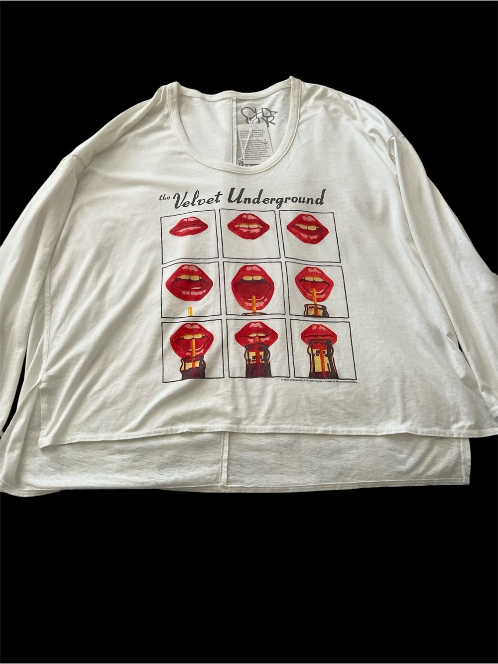 Velvet Underground long sleeve T with side slits. Perfect for the collector.